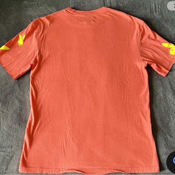 Playboy Pac Sun Mens Short Sleeve T-Shirt Orange Size S Lightly Worn *See Cond* - Picture 2 of 2
